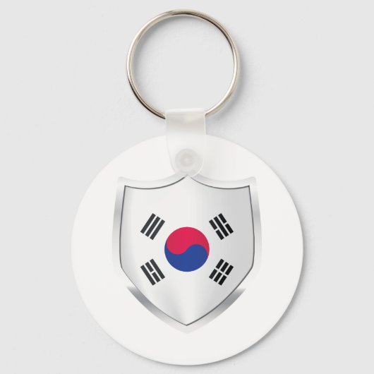 韓国シルバーシールド国旗 キーホルダー (正面)