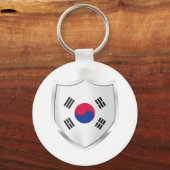 韓国シルバーシールド国旗 キーホルダー (正面)