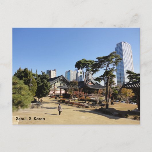 韓国ソウルの仏教寺院 ポストカード (正面)