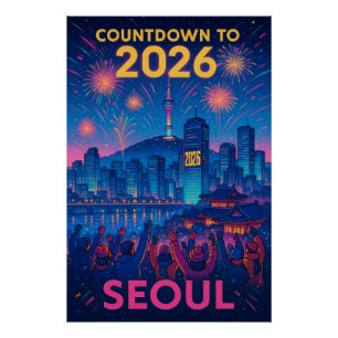 韓国ソウルの2026年までのカウントダウン ポスター