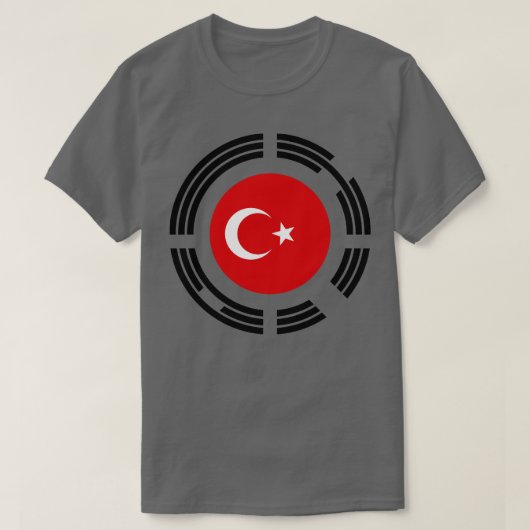 韓国トルコ多国籍愛国国旗 Tシャツ (デザイン正面)