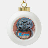 韓国ドラゴンドアノッカー セラミックボールオーナメント (正面)