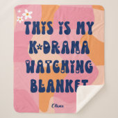 韓国ドラパーソナライズされたマ愛好家KdRama Watching シェルパブランケット (正面)