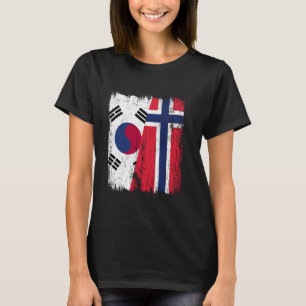 韓国ノルウェー半旗ノルウェー南部 Tシャツ