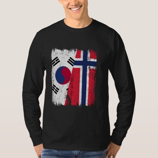 韓国ノルウェー半旗ノルウェー南部 Tシャツ (正面)