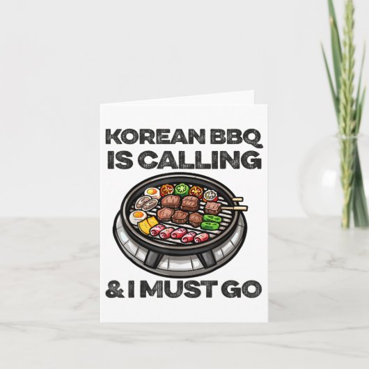 韓国バーベキューおもしろいフードフードラバーアジア カード (正面)