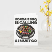 韓国バーベキューおもしろいフードフードラバーアジア カード (黄色い花)