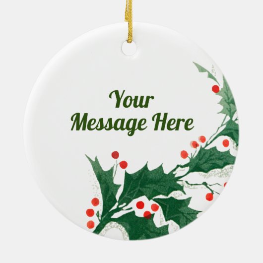 韓国パーソナライズされたのクリスマス飾りありがとう セラミックオーナメント (裏面)