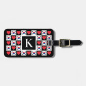 韓国パーソナライズされた国旗の韓国カスタム文字 ラゲッジタグ (正面横)