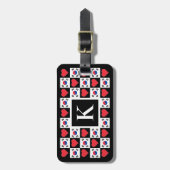 韓国パーソナライズされた国旗の韓国カスタム文字 ラゲッジタグ (正面縦)