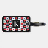 韓国パーソナライズされた国旗の韓国カスタム文字 ラゲッジタグ (裏面横)