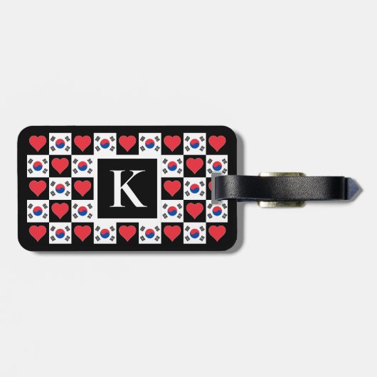 韓国パーソナライズされた国旗の韓国カスタム文字 ラゲッジタグ (裏面横)
