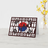 韓国フラグ誕生日カード カード (黄色い花)