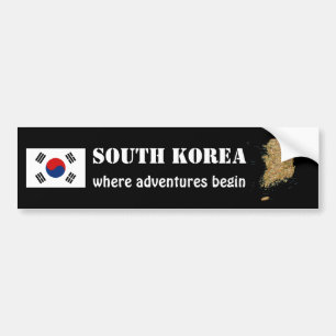 韓国フラグ+マップバンパーシール バンパーステッカー