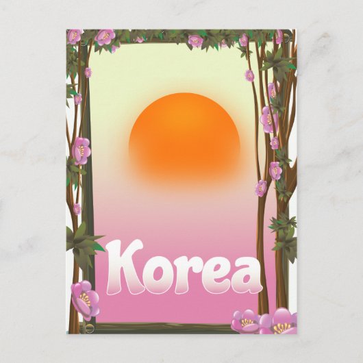 韓国フラワーの旅ポスター ポストカード (正面)
