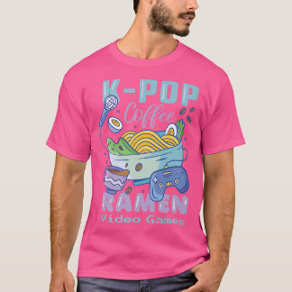 韓国プーミュージックコーヒーラーメンとビデオゲーム774 Tシャツ