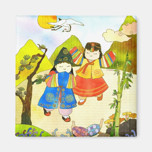 韓国ベビー初の誕生日磁石 マグネット (正面)