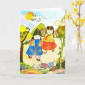 韓国ベビー初誕生日 カード (黄色い花)