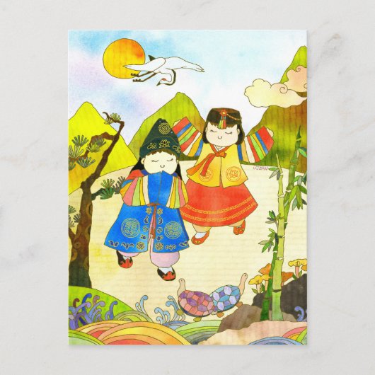 韓国ベビー初誕生日 ポストカード (正面)