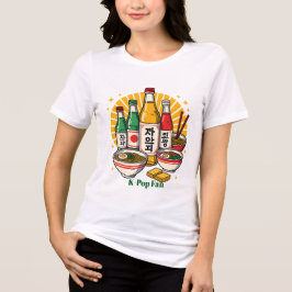 韓国ポップカルチャーチェストプリント トライブレンドTシャツ