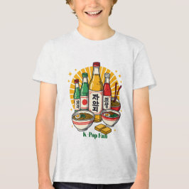 韓国ポップカルチャーチェストプリント トライブレンドTシャツ