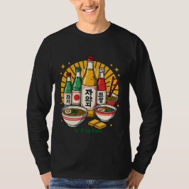 韓国ポップカルチャーチェストプリント Tシャツ