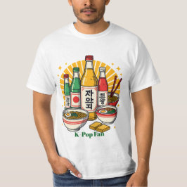 韓国ポップカルチャーチェストプリント Tシャツ