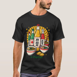 韓国ポップカルチャーチェストプリント Tシャツ