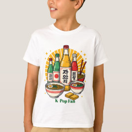 韓国ポップカルチャーチェストプリント Tシャツ