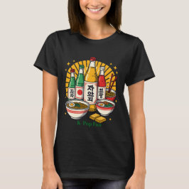 韓国ポップカルチャーチェストプリント Tシャツ