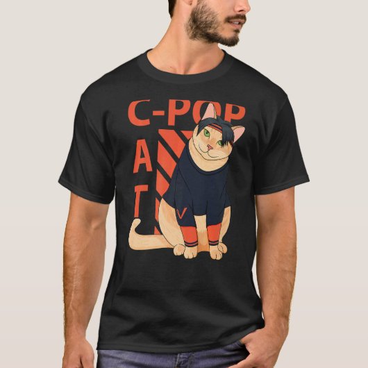 韓国ポップキャットのパロディ韓国人少年 Tシャツ (正面)