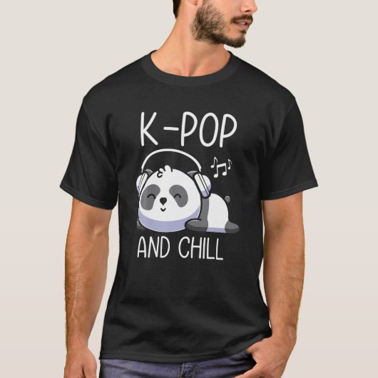 韓国ポップ・アートののKとChillの音楽かわいいKドラマ Tシャツ (正面)