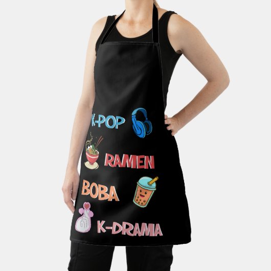 韓国ポップ・アートののKドラマ&Kファン向けKファッションポップ・アートの エプロン (インサイチュ)