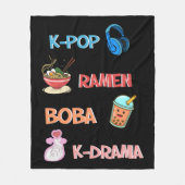 韓国ポップ・アートののKドラマ&Kファン向けKファッションポップ・アートの フリースブランケット (正面)
