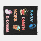 韓国ポップ・アートののKドラマ&Kファン向けKファッションポップ・アートの フリースブランケット (正面(横))