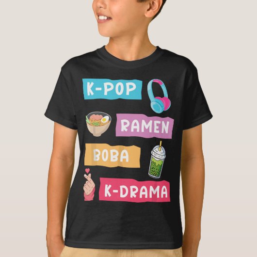 韓国ポップ・アートののK-Dramaファン向けK-ポップ・アートのファッション Tシャツ (正面)