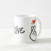 韓国モダンのラブサイン記号 コーヒーマグカップ (正面右)