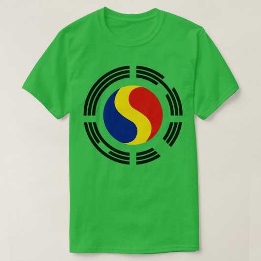 韓国ルーマニア多国籍愛国国旗シリーズ Tシャツ (デザイン正面)