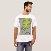 韓国ヴィンテージスタイルの地図 Tシャツ (正面フル)