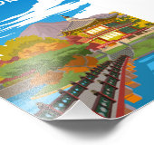 韓国ヴィンテージミニマルレトロ旅行ポスター フォトプリント (角)