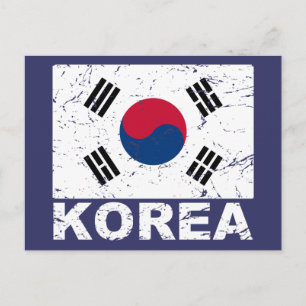韓国ヴィンテージ国旗 ポストカード