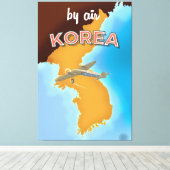 韓国ヴィンテージ旅行ポスター印刷 キャンバスプリント (インサイチュ (ウッドフロア))