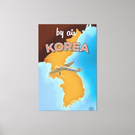 韓国ヴィンテージ旅行ポスター印刷 キャンバスプリント (正面)