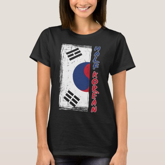 韓国人グラフィックおもしろいス半身 – 韓国 Tシャツ (正面)