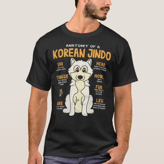 韓国人犬クラシックTシャツ解剖学 Tシャツ (正面)