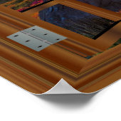 韓国仏教寺院の窓フェイクビュー ポスター (角)