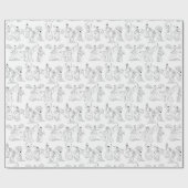 韓国伝統的のファン・ダンサーとドラマー ラッピングペーパー (フラット)