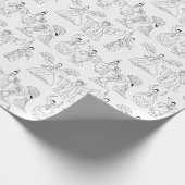 韓国伝統的のファン・ダンサーとドラマー ラッピングペーパー (角)