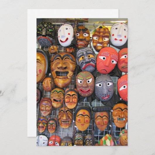 韓国伝統的の演技用マスク | 한국 전통 탈 シーズンカード (正面/裏面)