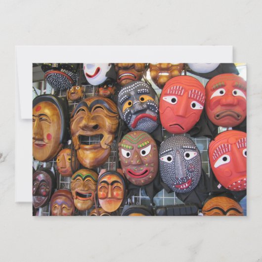 韓国伝統的の演技用マスク | 한국 전통 탈 シーズンカード (正面)